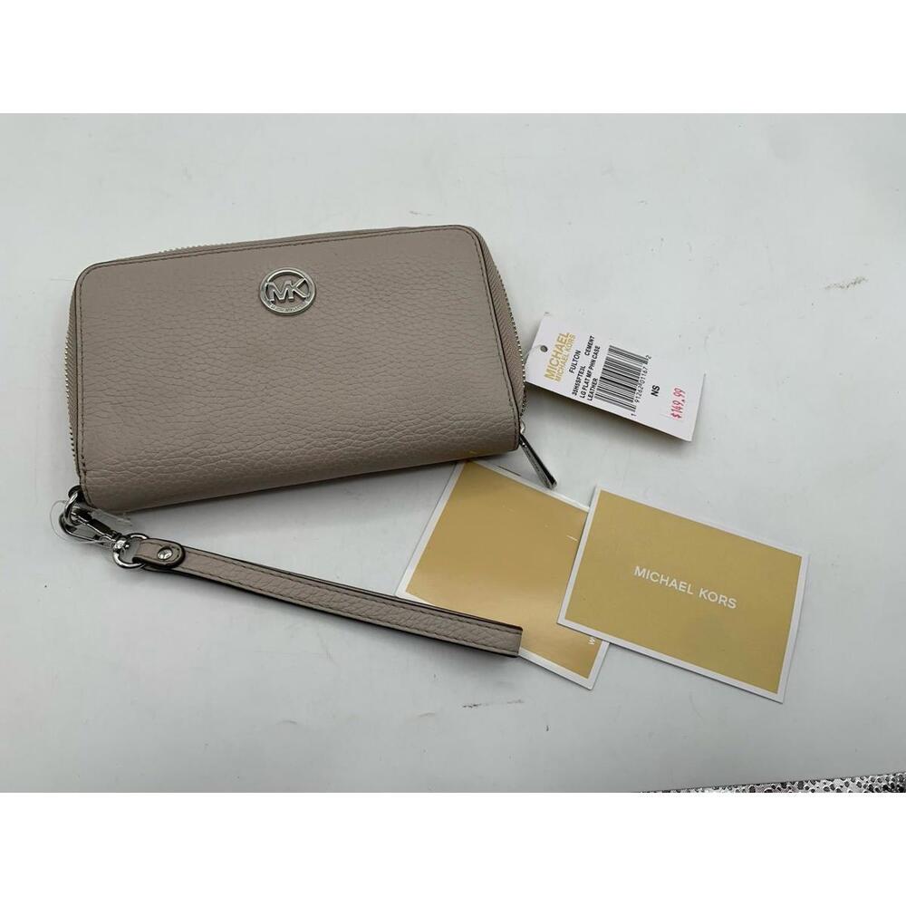 Michael Kors Medium Gray Leather Zip Around  Wallet